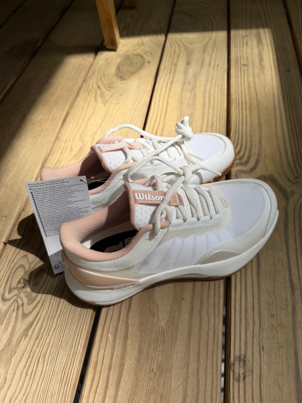 Wilson Women's White and Blush Athletic Sneakers